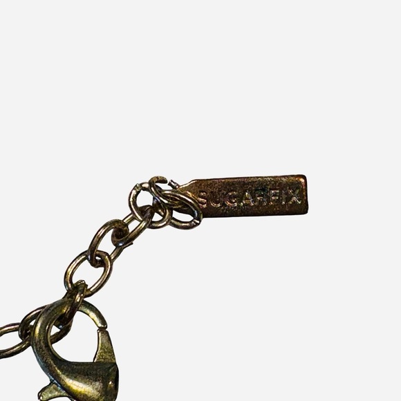 BabbleBar Sugarfix Beaded Pink Necklace Gold 3 Strand Fuchsia - Picture 8 of 8